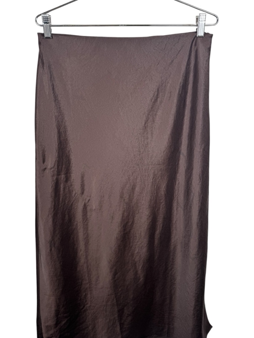 Madewell Satin Maxi Slip Skirt in Cherry Wood, Size 10 - Picture 7 of 13